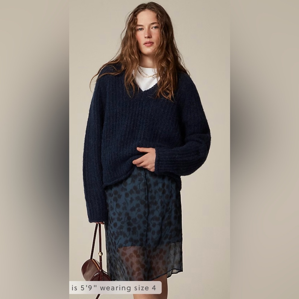J.Crew Ribbed V-neck sweater in wool blend